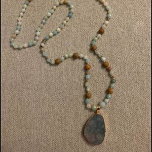 Beaded Druzy Necklace